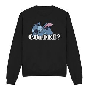 Lilo & Stitch Unisex Adult Coffee Crew Neck Sweatshirt / Black